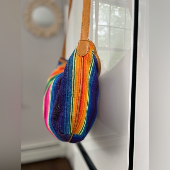 Franco Figgesi Bohemian Pink Multi Colored Guatemalan Purse Bag Vegan Leather - Picture 7 of 16